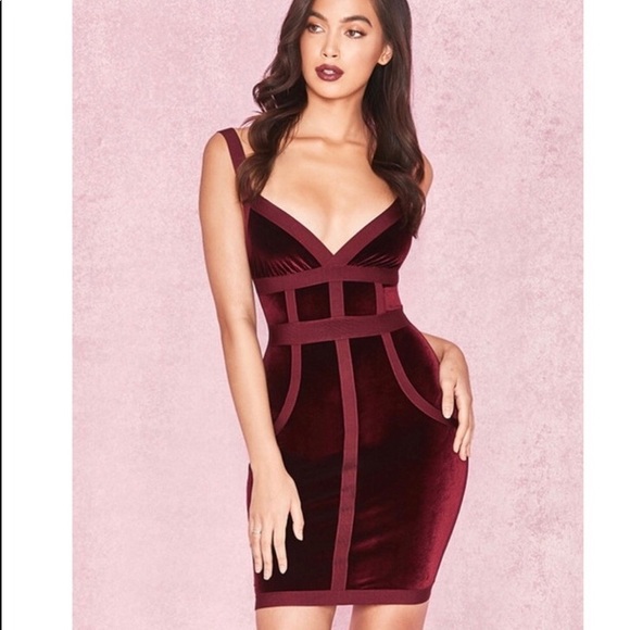 house of cb red velvet dress